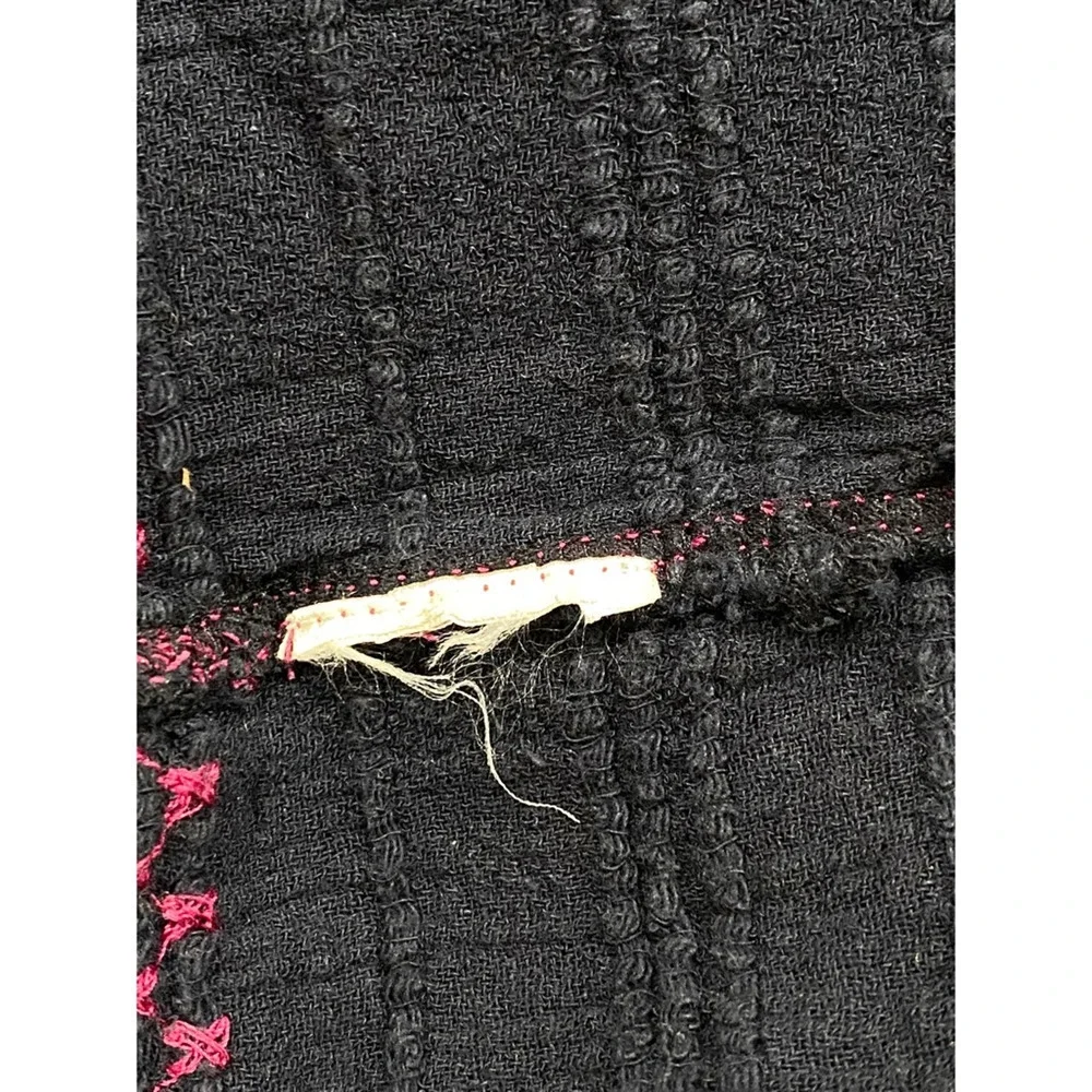 Free People Womens Tunic Top Blue Long Sleeve Peasant V Neck Embroidered Boho S - Picture 4 of 6